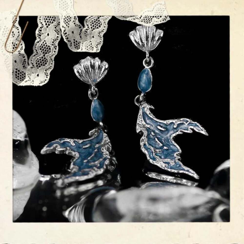 Rafayel Mermaid Tail Jewelry Set, Love and Deepspace Earrings & Ring, Ocean Them